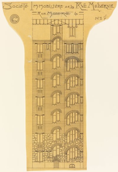 Verhoging van een appartementsgebouw door Hector Guimard